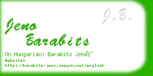 jeno barabits business card